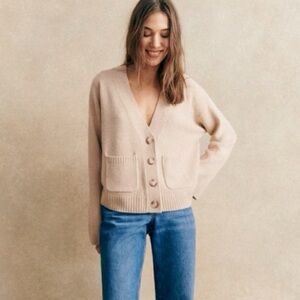 NWT Sézane Jady Cardigan in Natural Beige Size S